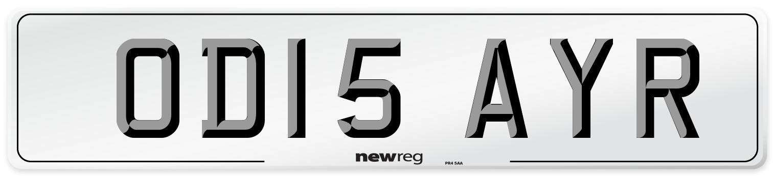 OD15 AYR Number Plate from New Reg